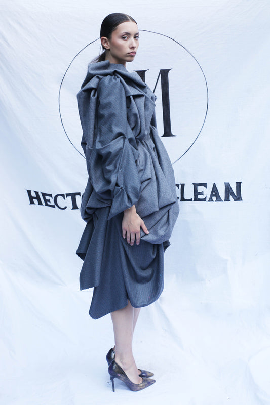 Draped wool skirt